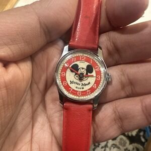 Working VTG Disney Bradley Mickey Mouse Club Unisex Swiss Watch 29mm - Runs Fast